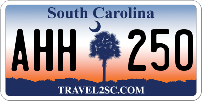 SC license plate AHH250