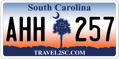SC license plate AHH257