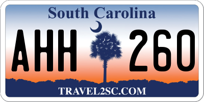 SC license plate AHH260