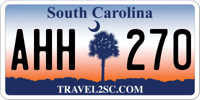 SC license plate AHH270