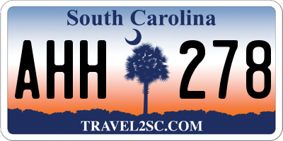 SC license plate AHH278