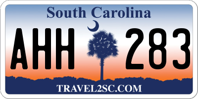 SC license plate AHH283