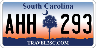SC license plate AHH293