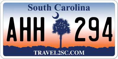 SC license plate AHH294