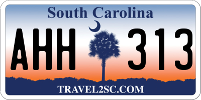 SC license plate AHH313