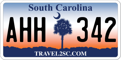 SC license plate AHH342