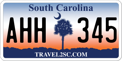 SC license plate AHH345