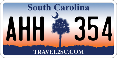 SC license plate AHH354