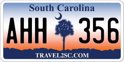 SC license plate AHH356