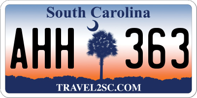 SC license plate AHH363