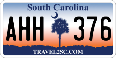 SC license plate AHH376