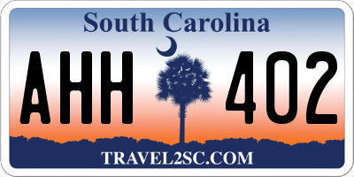 SC license plate AHH402