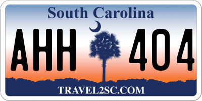 SC license plate AHH404