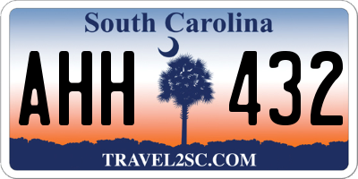 SC license plate AHH432