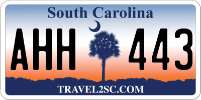 SC license plate AHH443