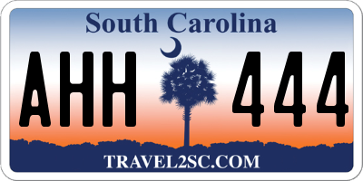 SC license plate AHH444