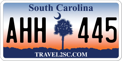 SC license plate AHH445
