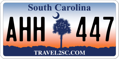 SC license plate AHH447