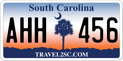 SC license plate AHH456