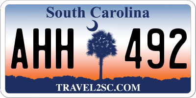 SC license plate AHH492