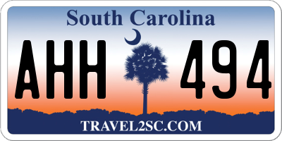 SC license plate AHH494