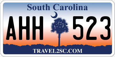 SC license plate AHH523