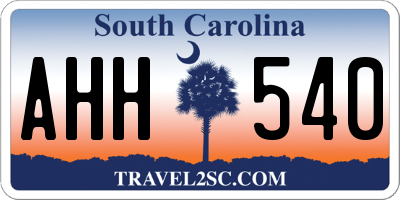 SC license plate AHH540