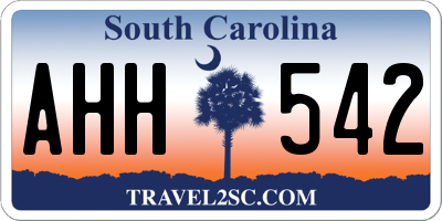 SC license plate AHH542
