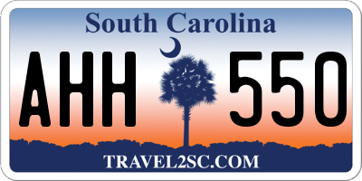 SC license plate AHH550
