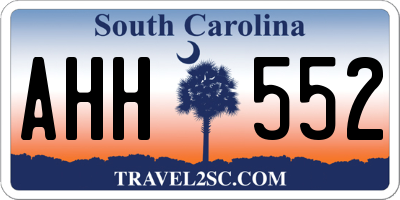 SC license plate AHH552