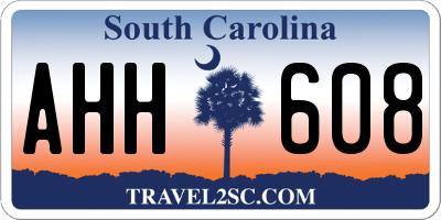 SC license plate AHH608