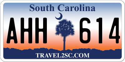 SC license plate AHH614