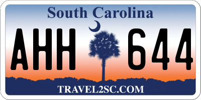 SC license plate AHH644