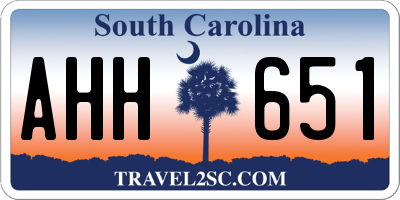 SC license plate AHH651