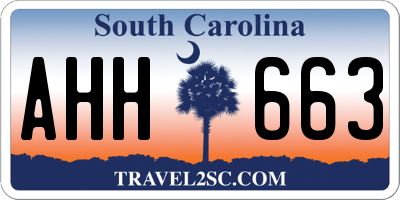 SC license plate AHH663