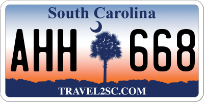 SC license plate AHH668