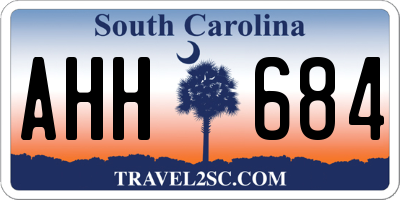 SC license plate AHH684