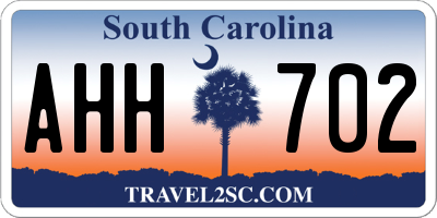 SC license plate AHH702