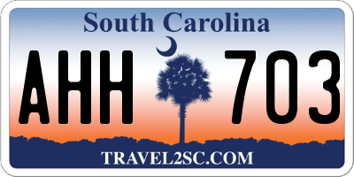 SC license plate AHH703