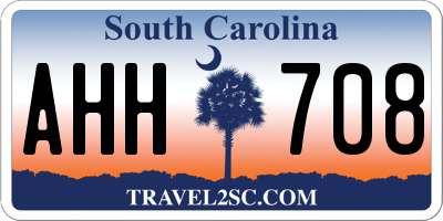 SC license plate AHH708