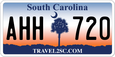 SC license plate AHH720