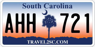 SC license plate AHH721