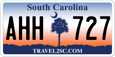 SC license plate AHH727