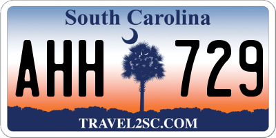 SC license plate AHH729