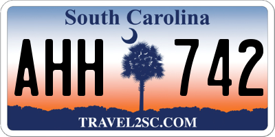 SC license plate AHH742