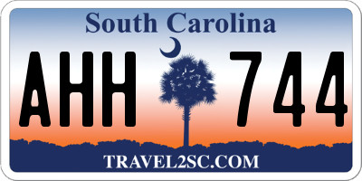 SC license plate AHH744