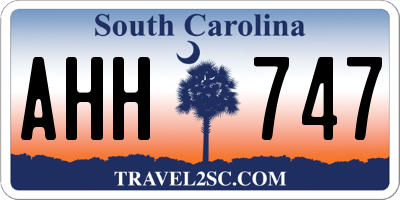 SC license plate AHH747