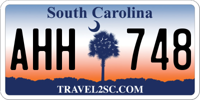 SC license plate AHH748