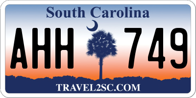 SC license plate AHH749