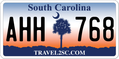 SC license plate AHH768